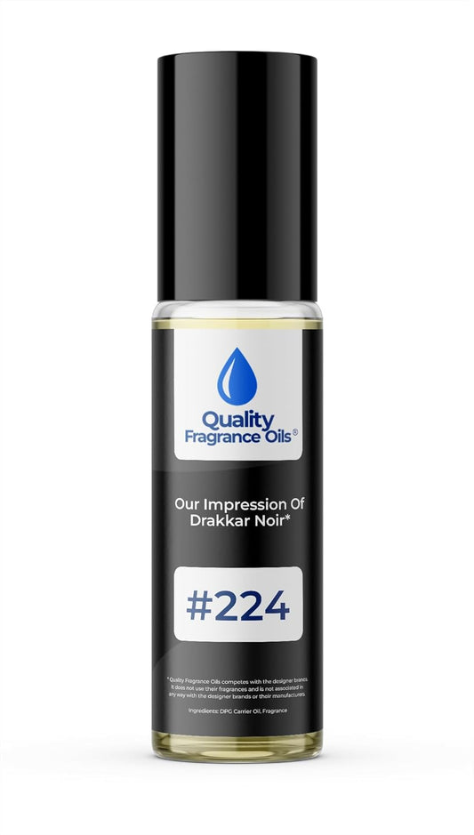 Quality Fragrance Oils' Drakkar Noir Impression #224 | Long-Lasting Perfume Oil, Alcohol-Free, Strong Scent, 10ml Roll-On | Affordable Alternative to Designer Fragrances