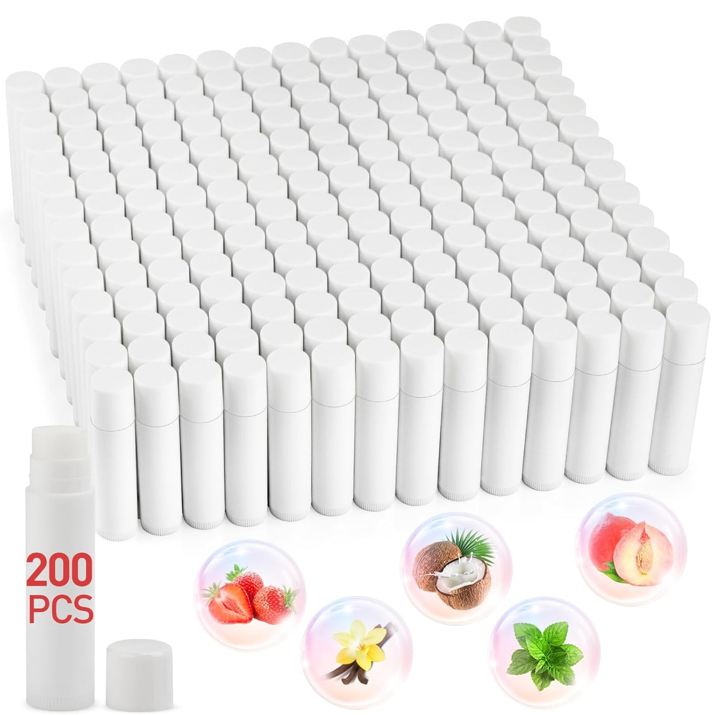 DMSKY Lip Balm Bulk Unlabeled 200 Pack, Natural Ingredients Vitamin E Shea Butter, Custom Chapstick Bulk For Party Favors & Wedding Favors