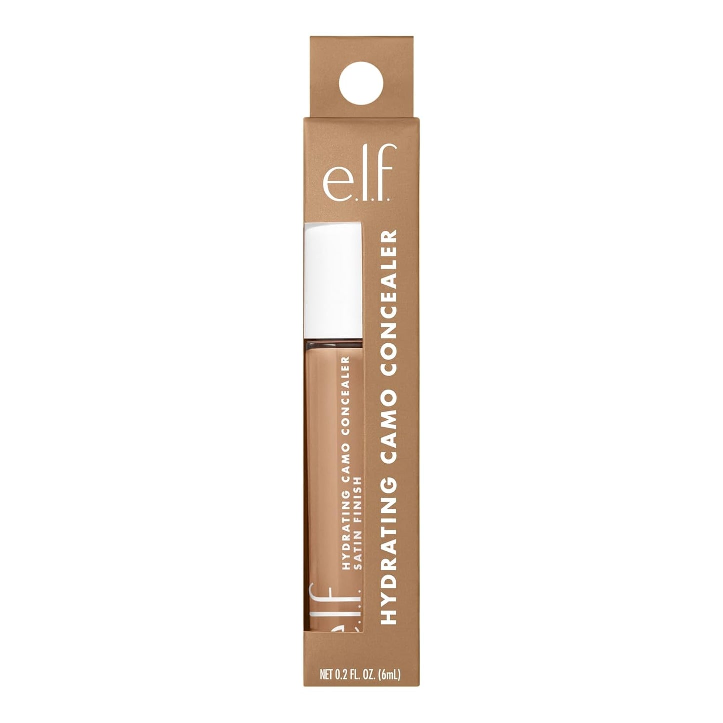 e.l.f. Hydrating Camo Concealer, Covers Blemishes & Under-Eye Circles, Full-Coverage & Delivers A Satin Finish, Vegan & Cruelty-Free, Tan Walnut