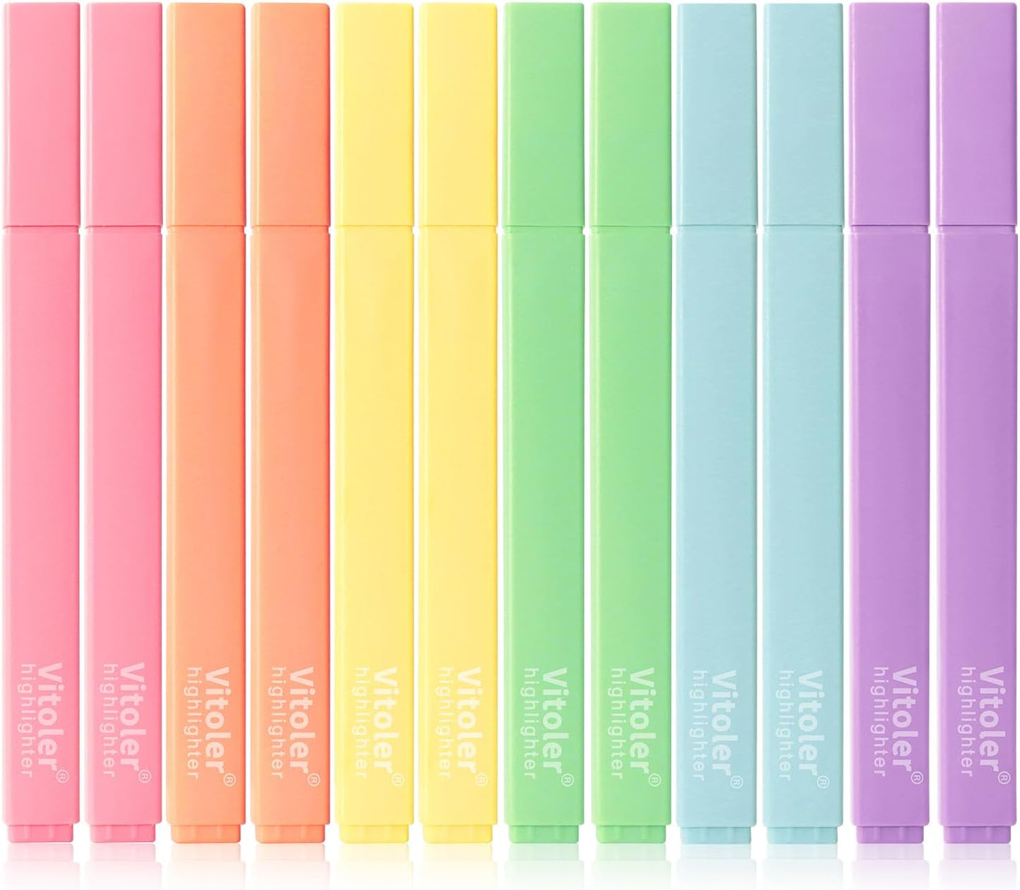 Aesthetic Highlighters,12pcs Chisel Tip Highlighter, Pastel Candy Colors, Cute Assorted Colors Highlighter, Bible Highlighters and Pens No Bleed for Bible Pages