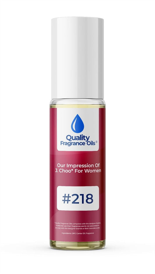 Quality Fragrance Oils' J. Choo for Women Impression #218 | Long-Lasting Perfume Oil, Alcohol-Free, Strong Scent, 10ml Roll-On | Affordable Alternative to Designer Fragrances