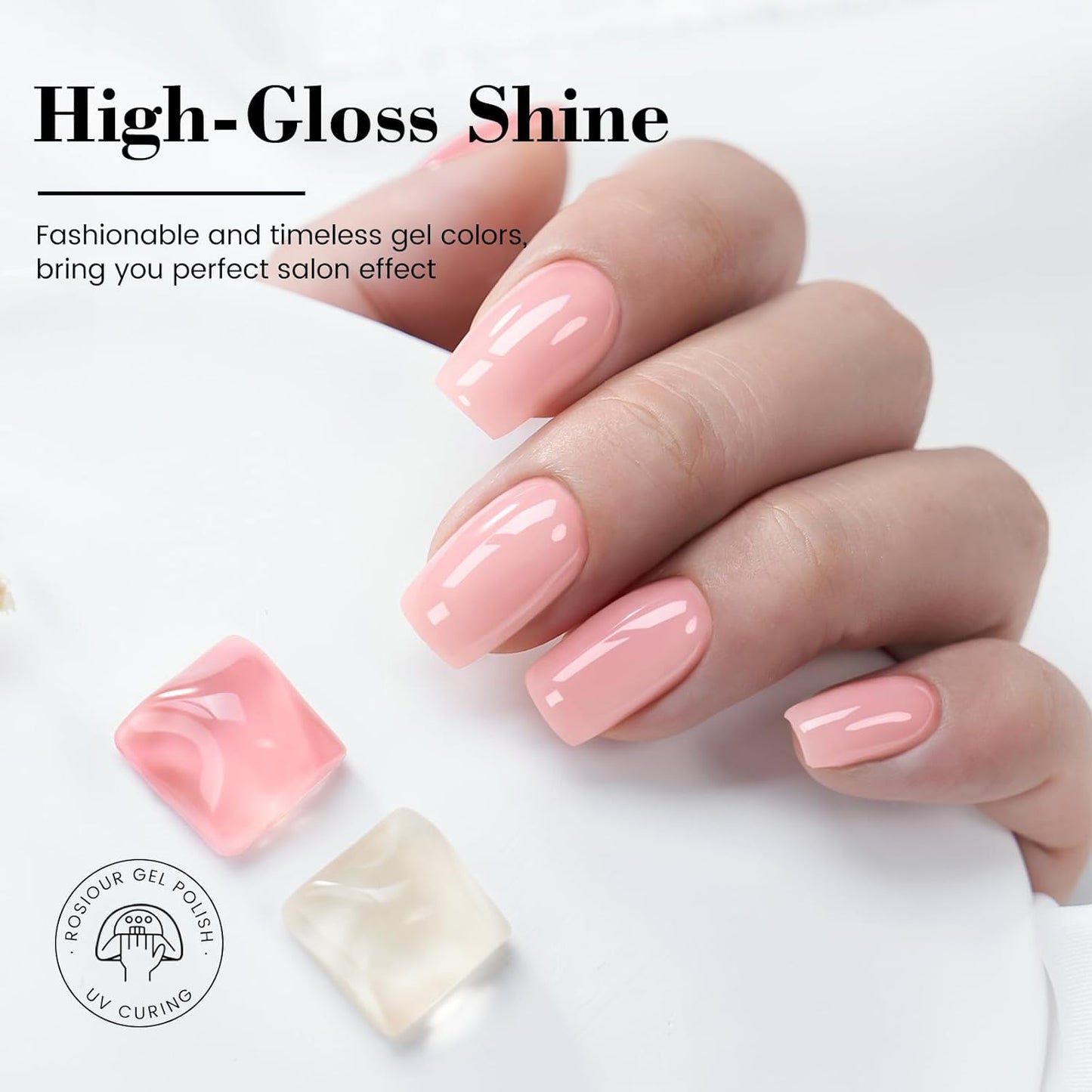HEMA and TPO Free Sheer Nude Pink Gel Nail Polish - 18 ML Milky Pink Nail Polish Gel for Women Girls Gift, Long Lasting Neutral Jelly Clear Light Color Soak Off Cured for Home Nail Art Salon DIY
