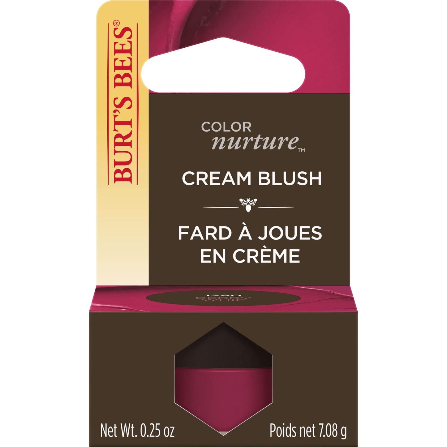 Burt's Bees Color Nurture Moisturizing Cream Blush with Vitamin E, Berry Whip, 0.25 Ounce