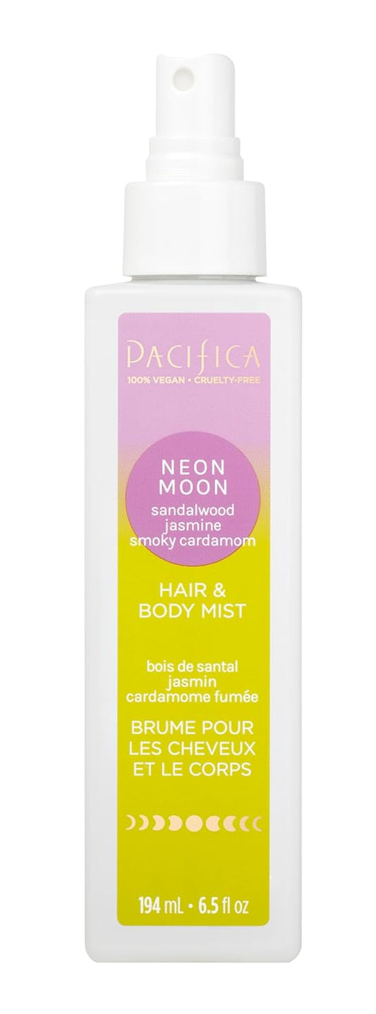 Pacifica Hair & Body Mist - Neon Moon Hair & Body Spray for Women –w/Sandalwood, Jasmine & Spices Perfumes for Women - Hair Perfume - Alcohol-Free Vegan & Cruelty-Free Clean Beauty