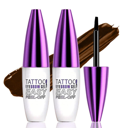 Peel Off Tattoo Brow Tint Gel - 2pcs Light Brown Eyebrow Kit, Waterproof, Transfer-Proof & Sweatproof, Quick Peel Formula for Natural Fuller Brows, Mother’s Day Gifts for Women All Skin Types