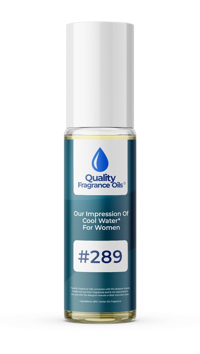 Quality Fragrance Oils' Cool Water for Women Impression #289 | Long-Lasting Perfume Oil, Alcohol-Free, Strong Scent, 10ml Roll-On | Affordable Alternative to Designer Fragrances