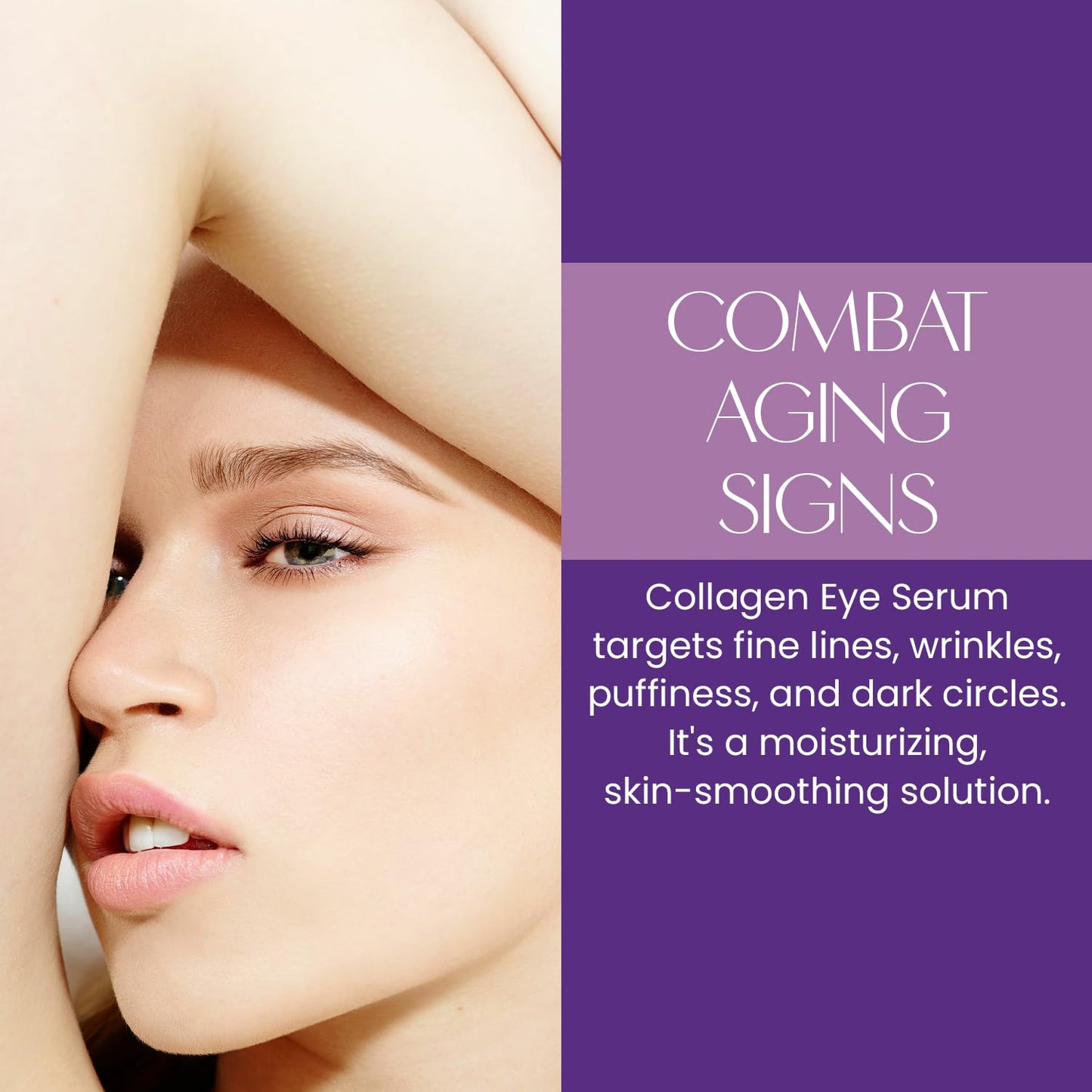 Collagen & Hyaluronic Acid Under Eye Serum - Anti Aging - Hydrating, Reduces Puffiness, Dark Circles & Wrinkles - Cruelty Free Korean Skin Care For All Skin Types - 1 oz / 30 ml