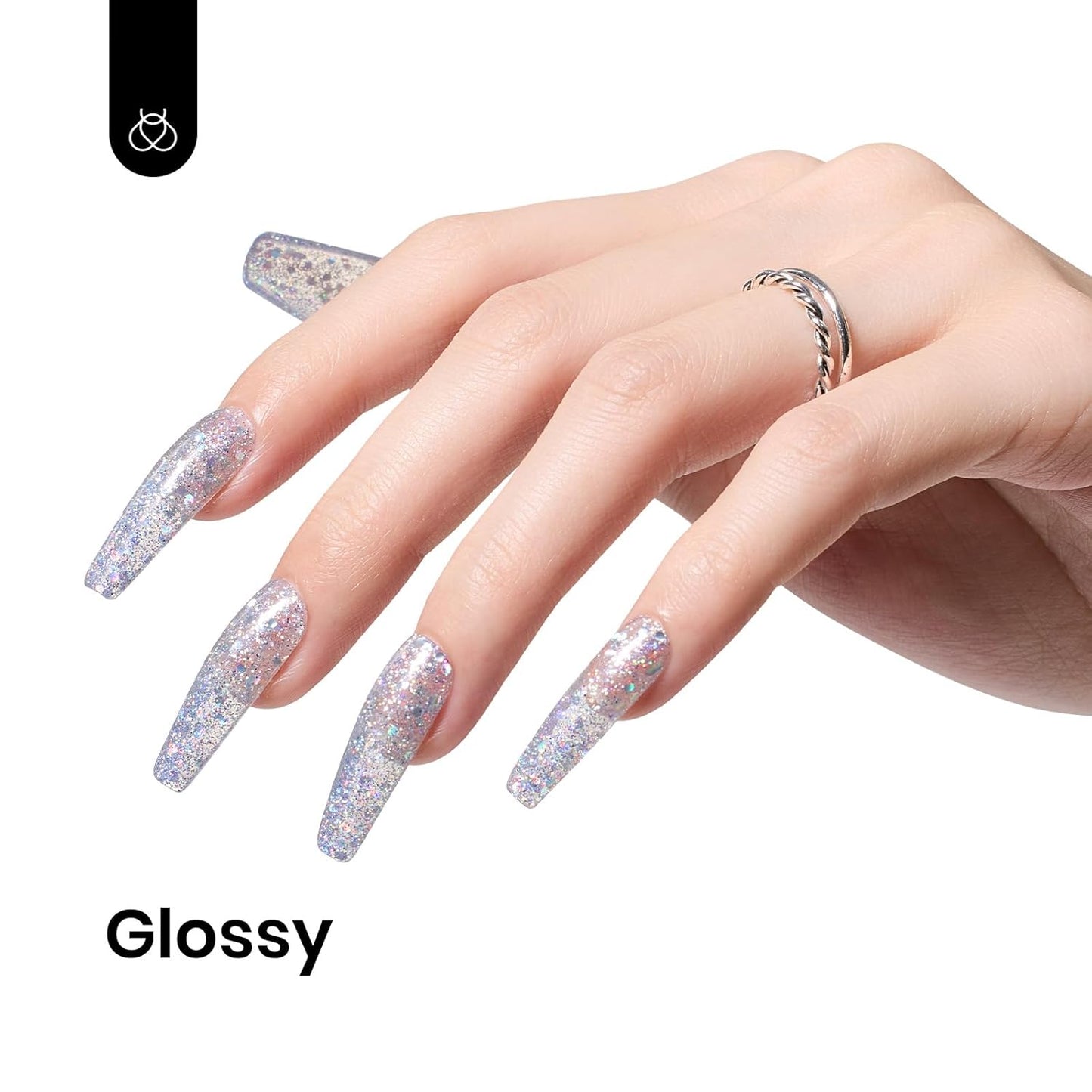 Beetles Glitter Gel Nail Polish, 15ml Silver Chrome Gel Polish, Diamond Shine Nail Polish, Soak Off U V LED Nail Lamp Long Lasting Highly Shine Nail Art Gifts for Women