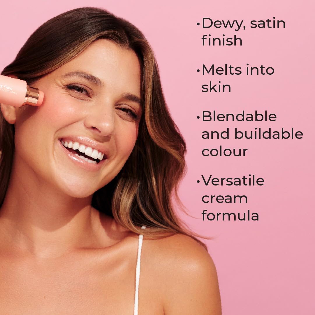 MCoBeauty Baby Face Multi-Use Cream Stick, Kitty Coral Pearl Shade, Silky Smooth, Buildable Blush for Eyes, Lips & Cheeks, Vegan, Cruelty Free Cosmetics