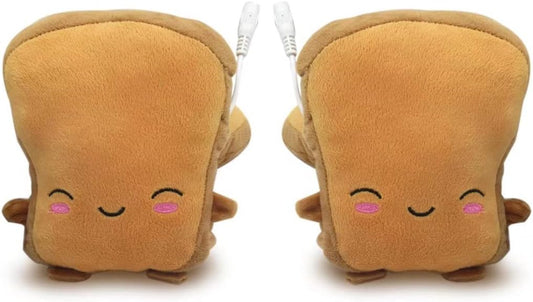 USonline911 USB Hand Warmer Heated Gloves Cute USB Heated Gloves, Half Wearable 5V USB Powered Toast Fingerless Hand Warmer