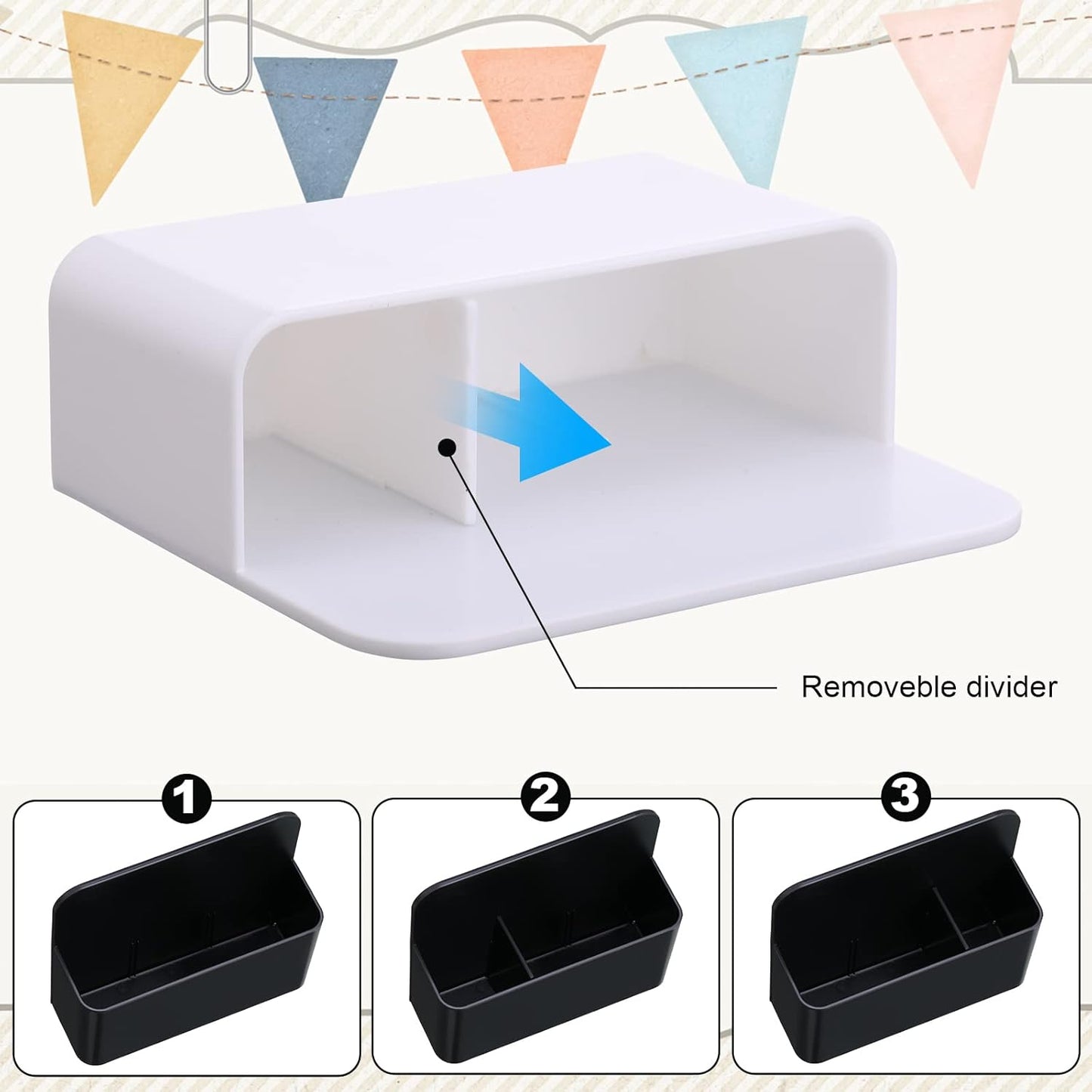 20 Pack Magnetic Dry Erase Marker Holder Bulk Whiteboard Magnetic Marker Holder Pen Pencil Organizer for Classroom Whiteboard Refrigerator Locker Storage (White, Black)