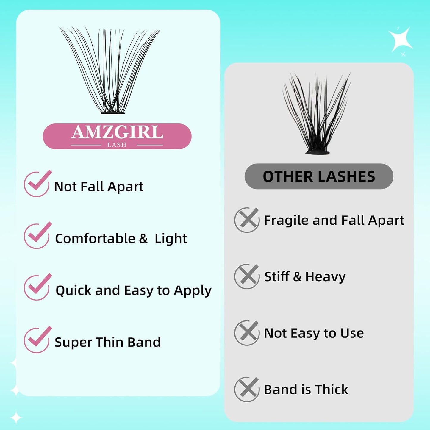 Lash Clusters Wispy 280PCS Eyelash Extension 50D Cluster Lashes Individual Lashes DIY Lash Extension Natural Look Cluster Eyelash Extensions Soft False Eyelashes at Home for Beginners(16mm)