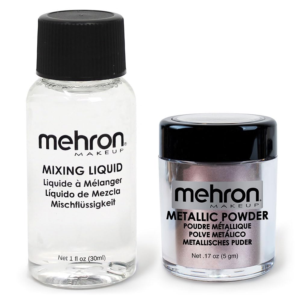 Mehron Makeup Metallic Powder (.17 oz) with Mixing Liquid (1 oz) (LAVENDER)