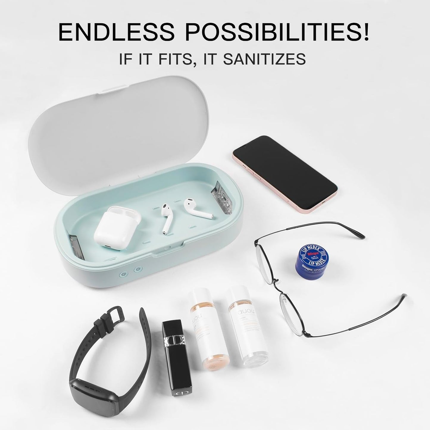 UV Light Box UVC for Phone Ultraviolet for Toothbrush Jewelry Glasses Nail Tools Keys Aroma Case