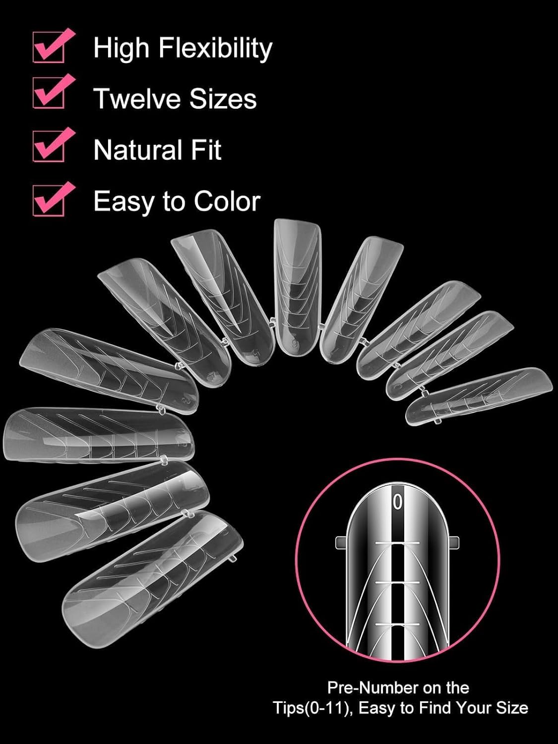 EBANKU Dual Forms for Poly Nail Gel 120CS Ballerina Dual Nail Forms Molds Acrylic Nail Tips Full Cover 12 Sizes for Builder Nail Gel Manicure Nail Art Design Salon DIY at Home