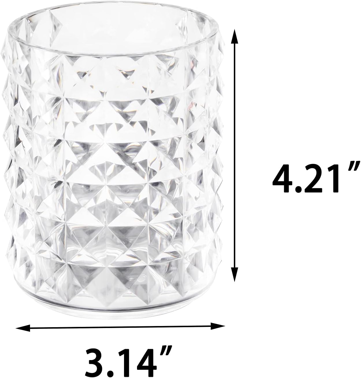 Acrylic Makeup Brush Holder Organizer, Clear Pencil Pen Holder, Crystal Cosmetics Brushes Cup Storage Solution, Round