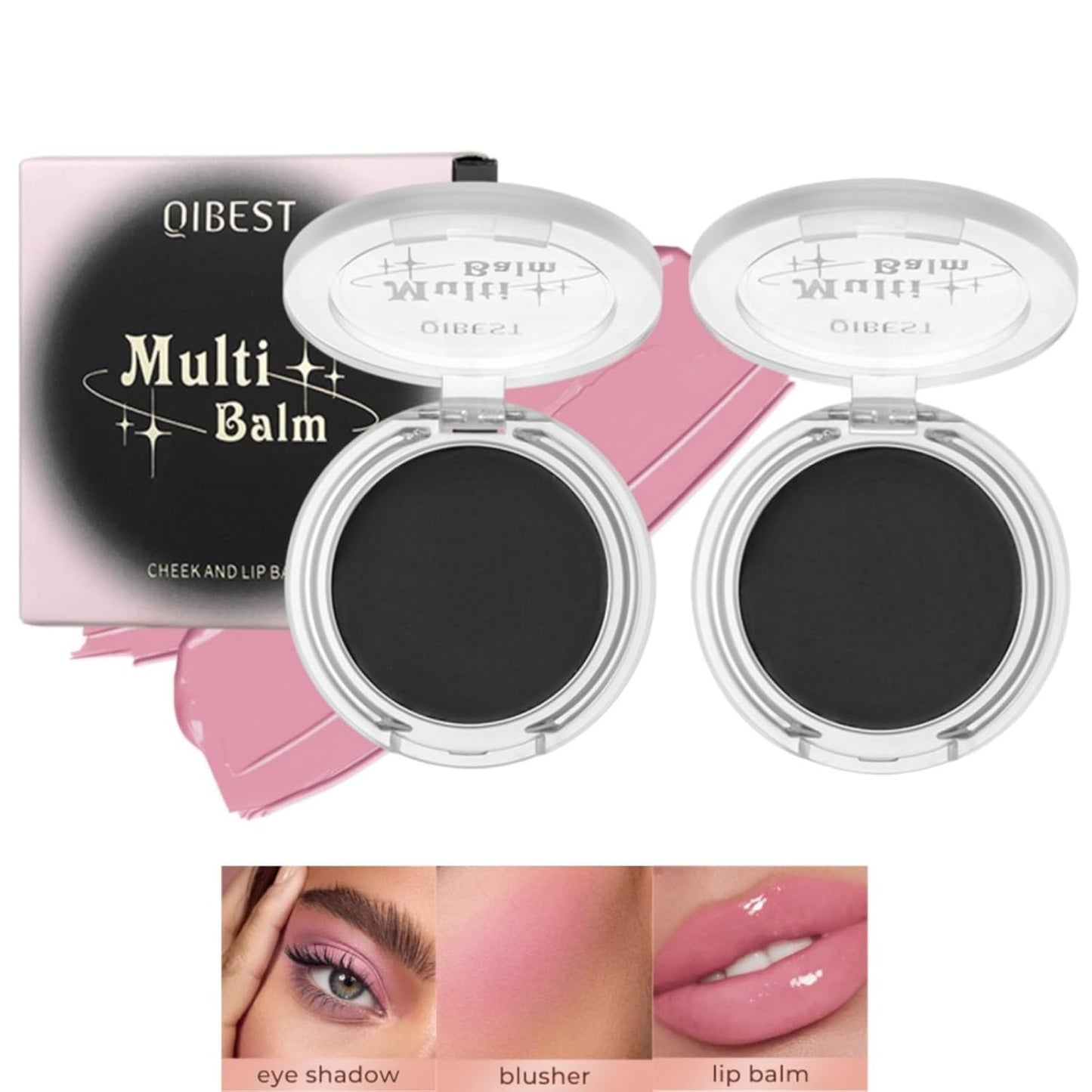 Jolilab Blush Makeup Color Changing Blush Palette Cream Blush Powder Palette Long-Lasting Hydrating Pigment High Impact Buildable Color Smooth Finish for Eyes, Lips & Cheeks(2, pink, 1)