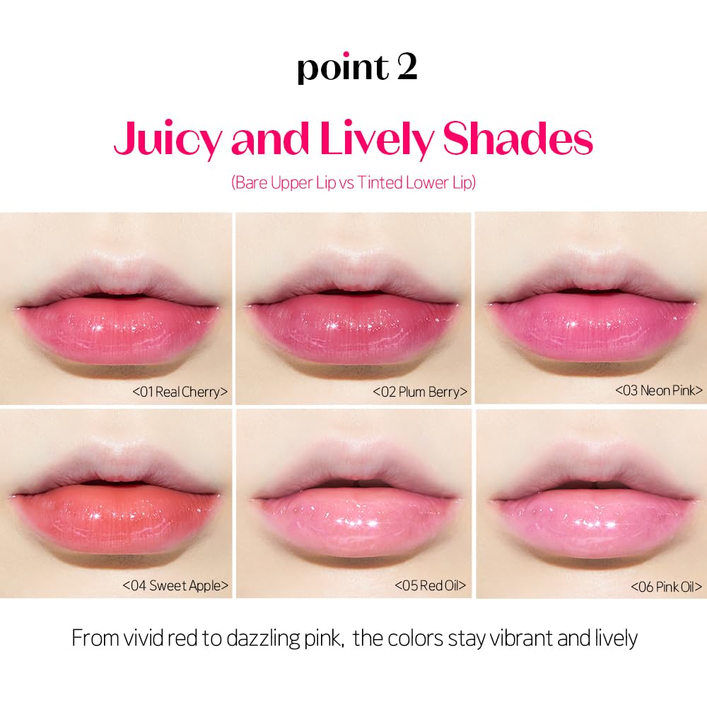 ETUDE Dear Darling Oil Tint #6 Pink Oil 4.2g | High Moisturizing and Strong Hydrating Lip Oil/Lip Gloss | Smooth and Moist Lips | Non-Sticky Lip Oil Tint For Dry Lips | K-beauty