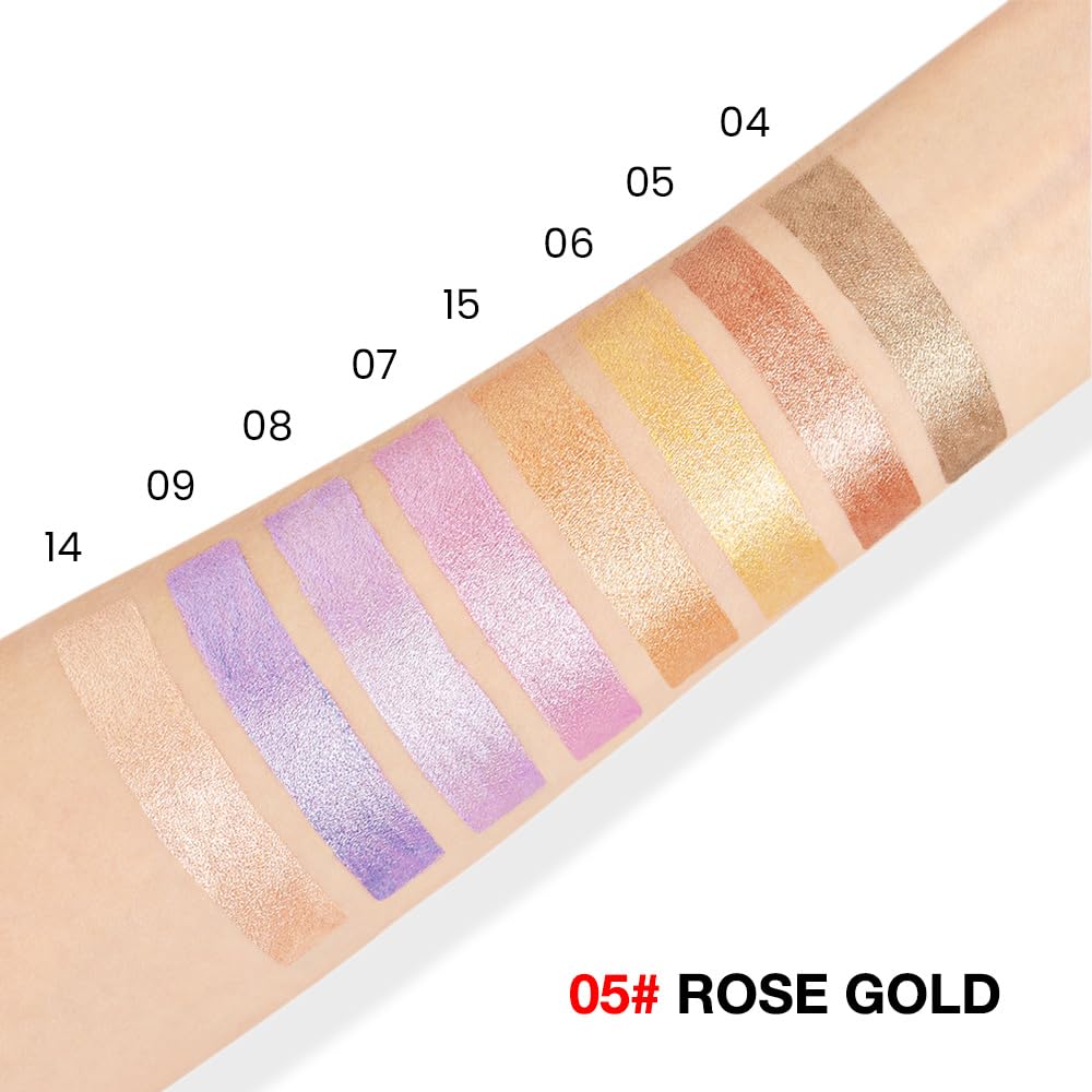 evpct Desert Gold Shimmer Cream Eye Shadow Brightener Sticks Set for Eyes, Desert Gold Shimmery Matte Pencil Eye shadow Applicator Stick Pen Palette Makeup Waterproof sombras en crema para ojos 06#