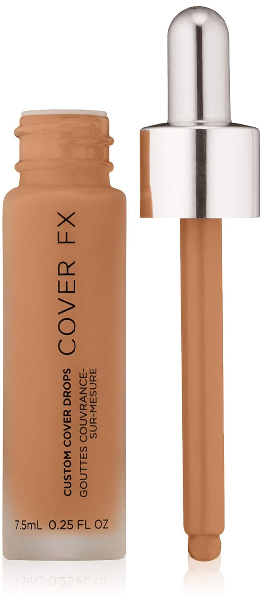 COVER FX Custom Cover Drops, Multi-Use Shade-Adjusting Liquid Foundation and Concealer Makeup, Vegan & Cruelty-Free Lightweight Skin Enhancer, 0.25 Fl Oz, N Deep 1