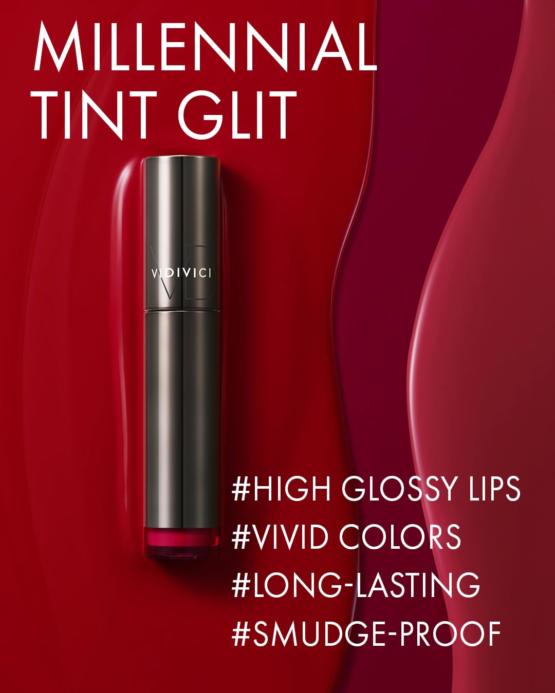 VIDIVICI Millennial Tint Glit - Proof Moisture Korean Lip Tint with Long-Lasting Color, Lightweight Water Jelly Texture, 0.13ounce (08 Be Loving)