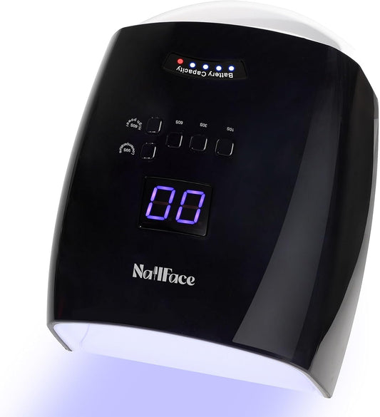 Cordless UV LED Nail Lamp, 66W Rechargeable Gel Nail lamp, Cordless UV Light for Gel Nails with Auto Sensor & 5 Timer for Home & Salon (Black)