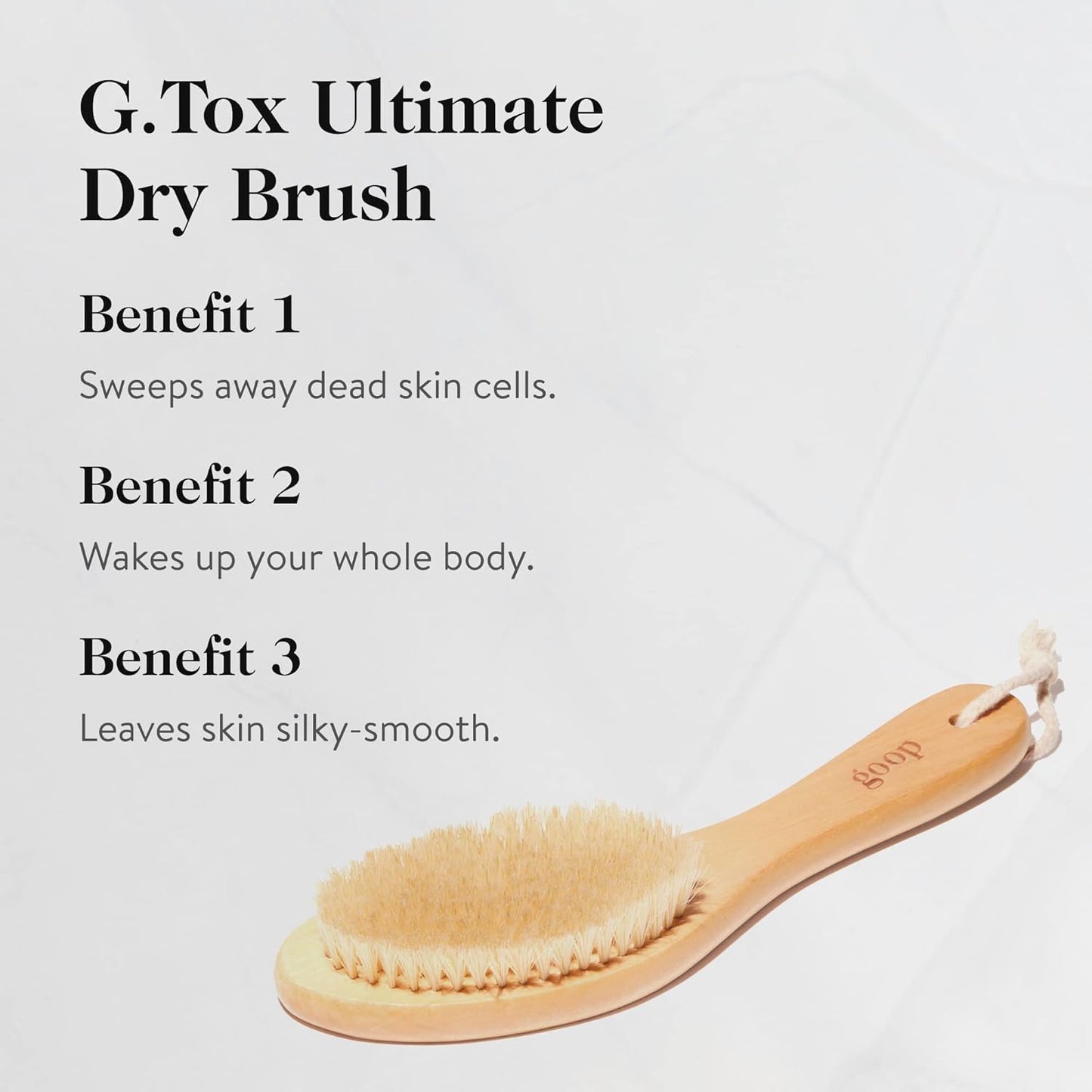goop Beauty Dry Brush | Detoxifying Body Exfoliator | Wooden Handle with Natural Biodegradable Sisal Fibers | Sweeps Away Dead Skin | FSC Certified