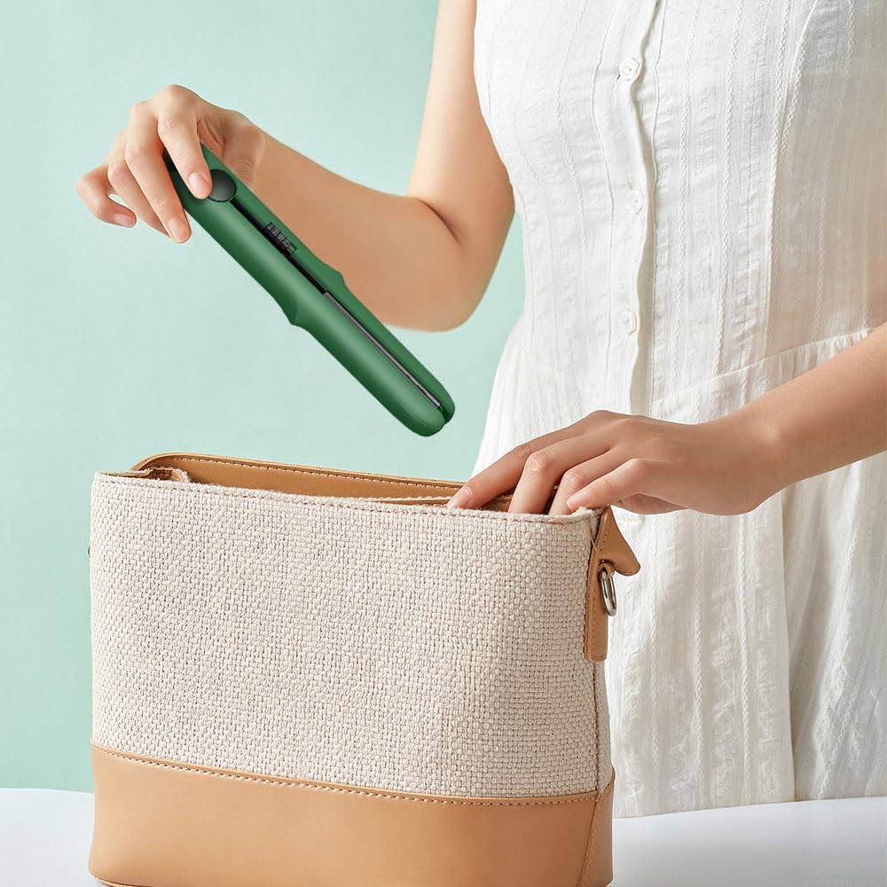 2025 New Mini Dual-Purpose Curling Iron, 2-in-1 Curling Wand Flat Iron Hair Straightener, Travel Curling Iron for All Hair Types (Black)