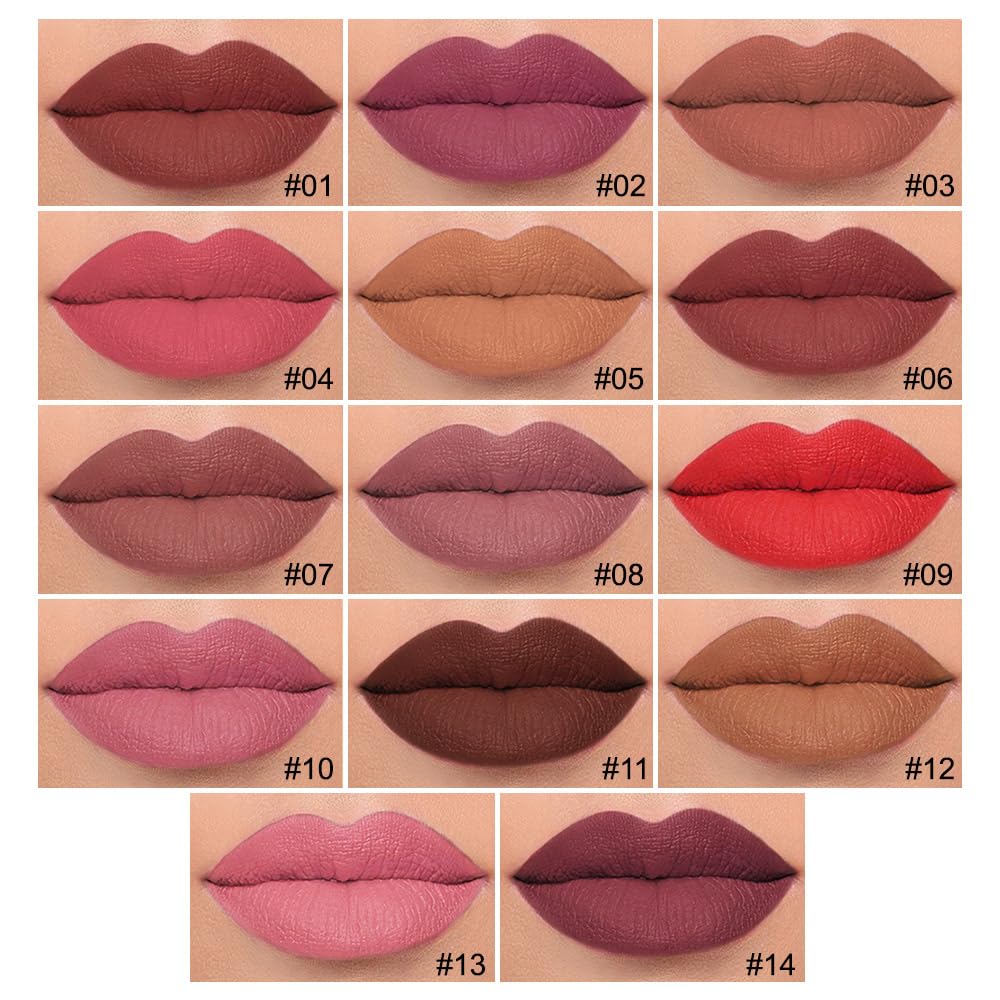 evpct Longwear Liquid Lip Liner Stain Marker Pen Long Lasting Waterproof, Wine Red Plum Matte Semi Permanent 24 Hour Lip Liner and Lipstick Combo Korean Color Stay Lipliner All Day Lips Stain peel off