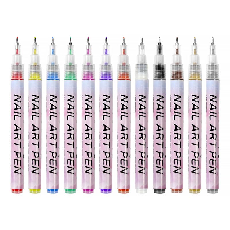 Nail Polish Pen, 1 PCS Nail Art Pen, Nail Pencil, DIY Drawing Painting Pen, for Nails DIY (Pink 0.5mm)