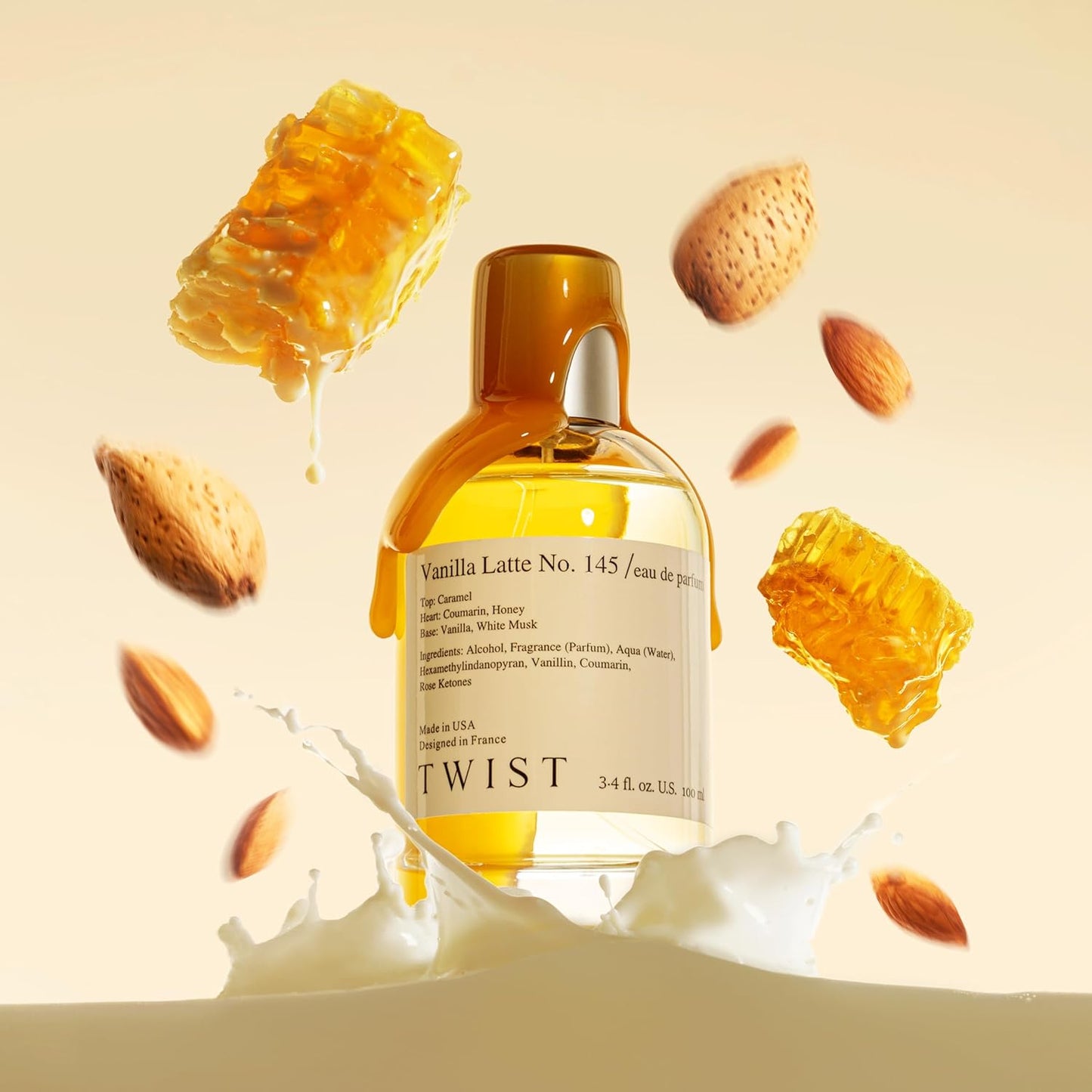 Twist Vanilla Latte No. 145 - Eau De Parfum Inspired by Giardini Di T. Bianco Latte, Long-Lasting Perfume For Women & Men, Paraben Free, Vegan, Clean Ingredients, Unisex - Spray 100 ml | 3.4 fl. oz.