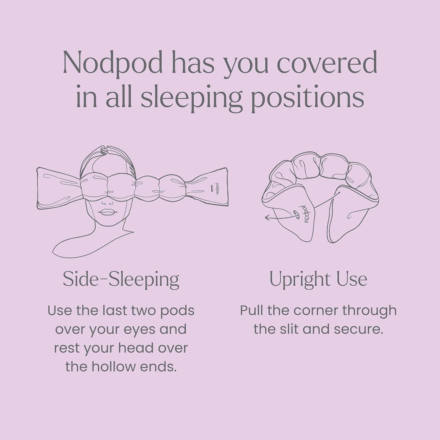 Nodpod Gentle Pressure Sleep Mask | Patented Light Blocking Design for Sleeping, Traveling & Relaxation - Wisteria