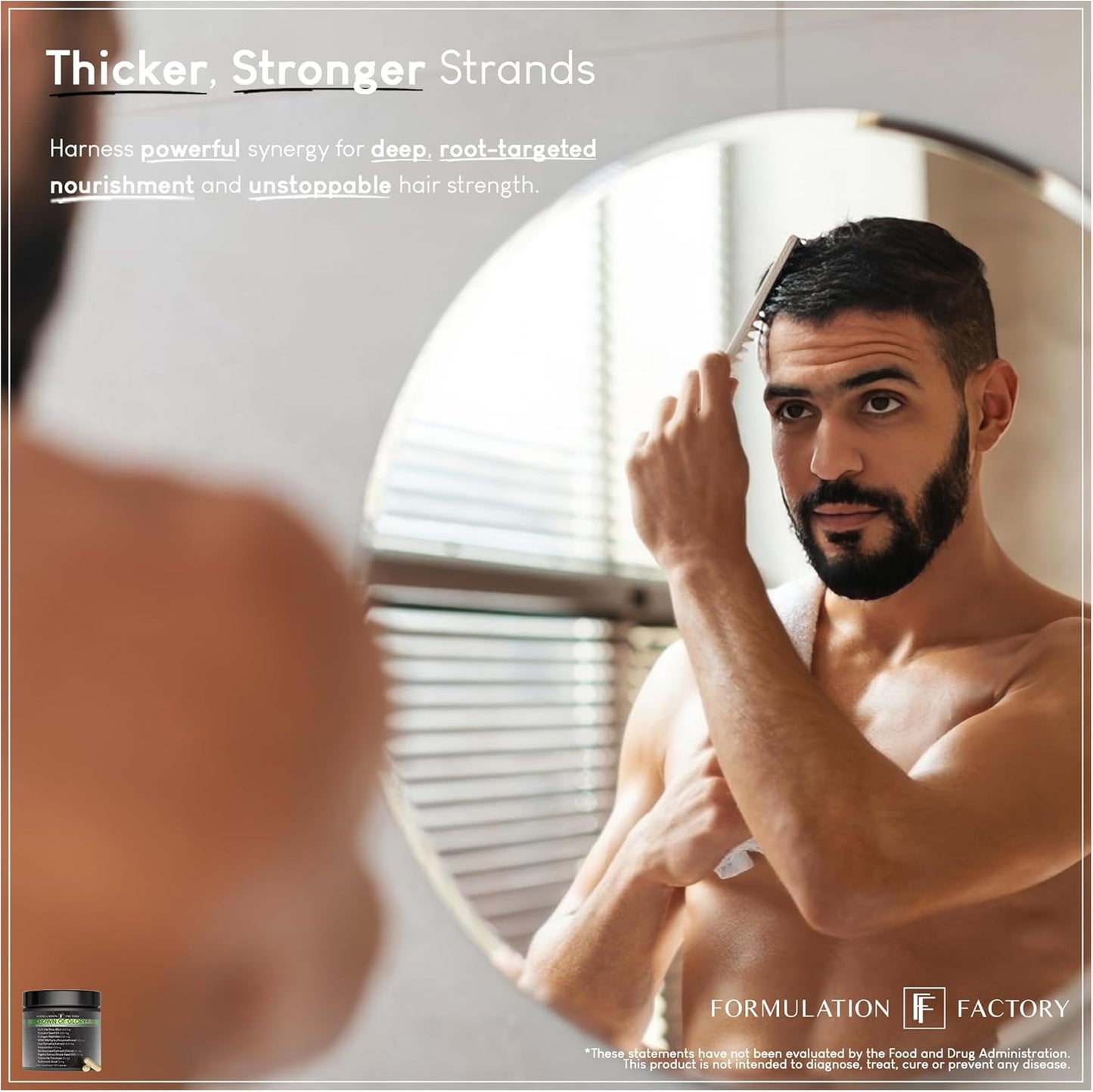 Crown of Glory 10-in-1 Hair Growth Maximizer, DHT Blocker with Saw Palmetto, Fo-Ti, Collagen, Supports Thicker Hair & Scalp Health (2 Month Supply, 120 Capsules)