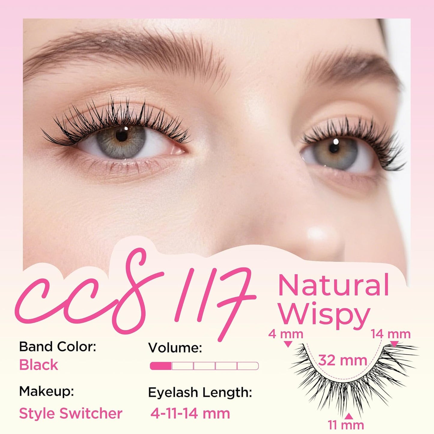 Bepholan Ultra-thin False Eyelashes False Lashes Natural look 100% Handmade Lash Strips Lightweight Lashes with Soft Clear Band(117)