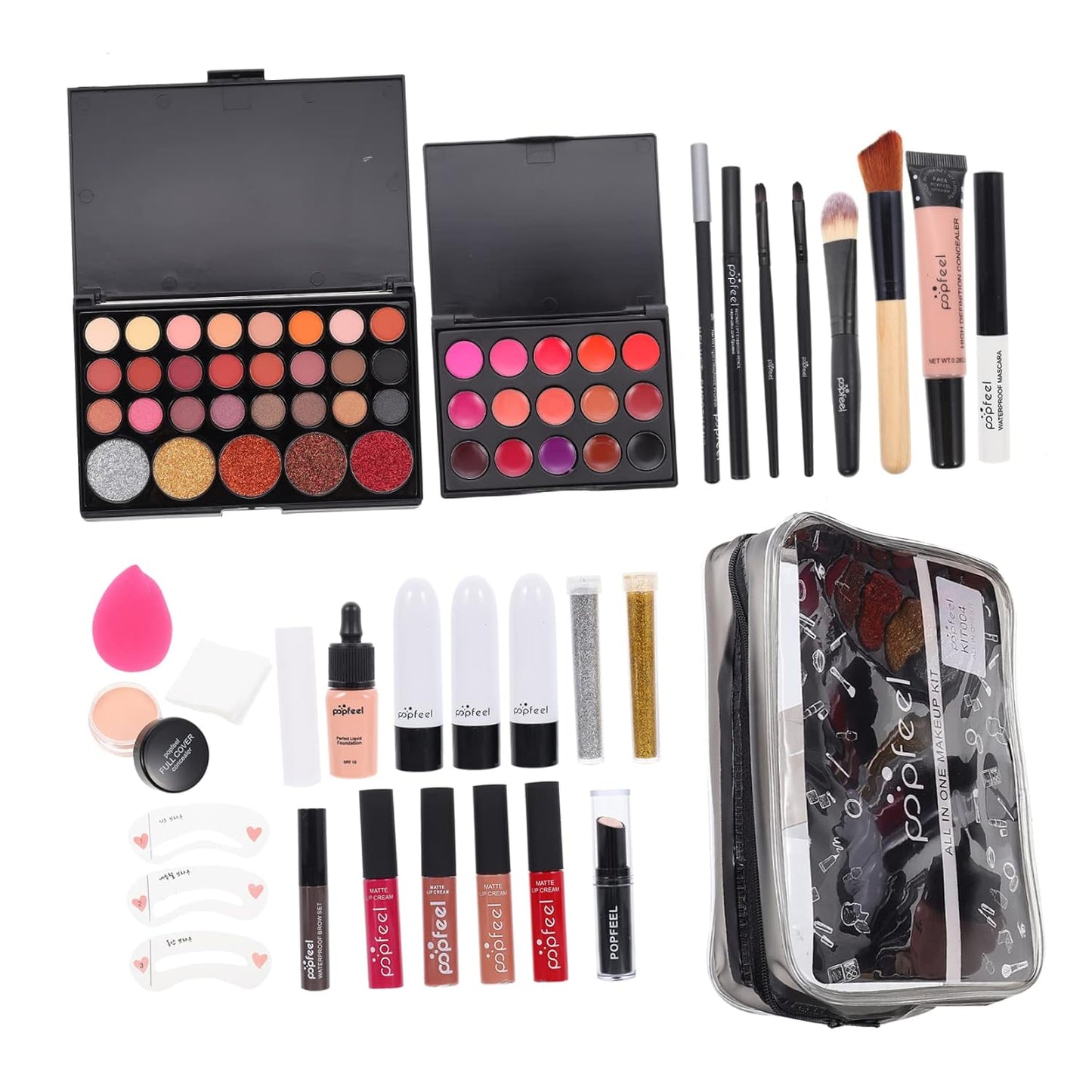 1 Set women's makeup set Eyebrow Pencil All-in-one Makeup Kit Makeup Multi- Makeup Kit Professional Foundation Cosmetics Supplies One-piece student mascara