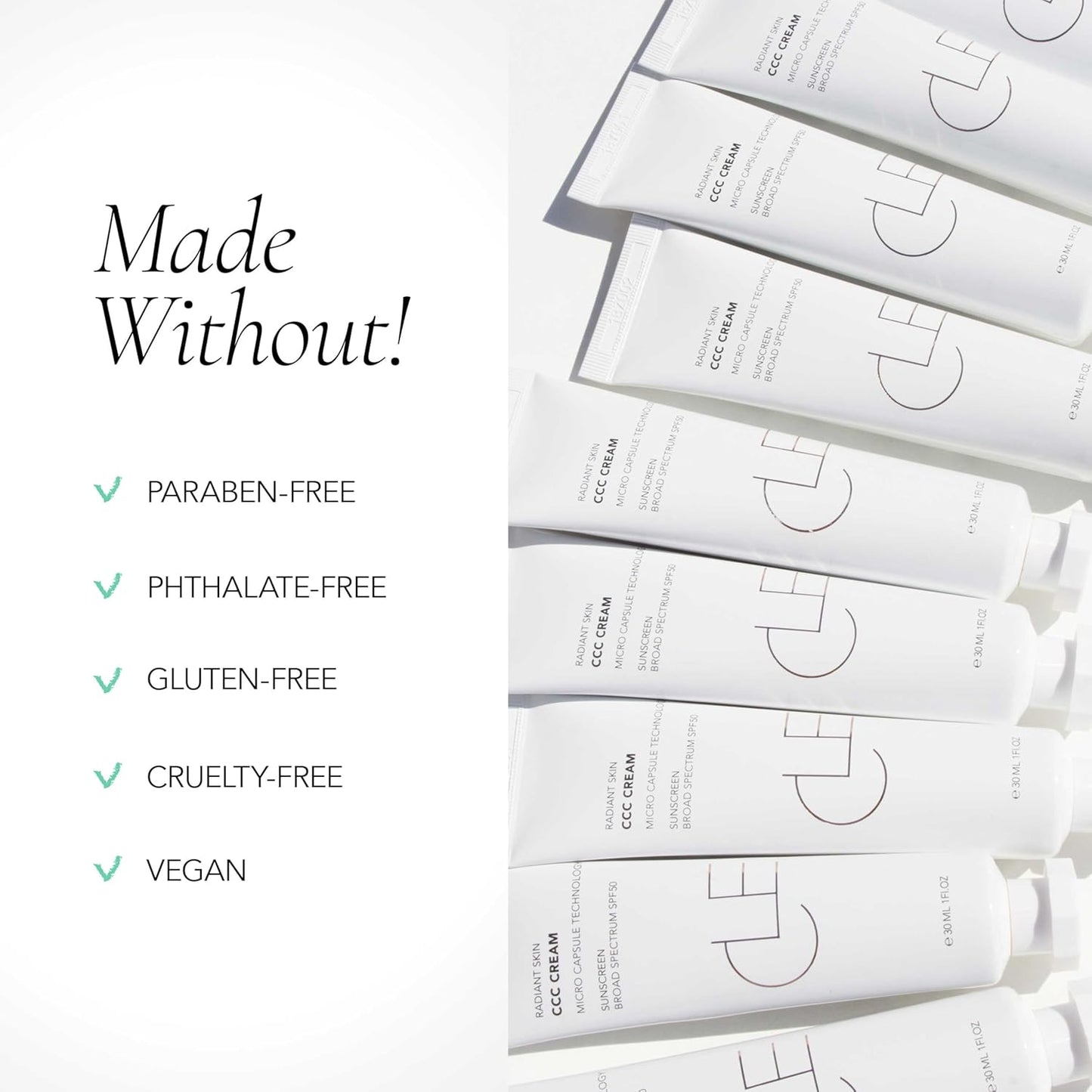 CLE Cosmetics CCC Cream (Neutral Fair 101 / SPF 50) - Color Correcting CC Cream with Sunscreen - Lightweight, Hydrating, Light to Medium Coverage Foundation - BB & CC Cream Hybrid - 1 fl oz