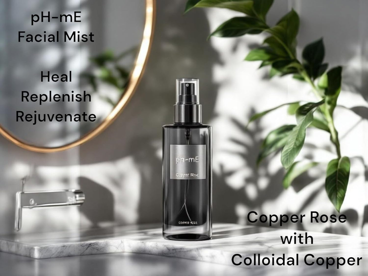 Hydrating Face Mist, Copper Rose, Pure, Natural, Organic Ingredients Helps your Skin Reduce Wrinkles, Fine Lines, Inflammation, Acne, for Clear Beautiful Skin (3.4oz)