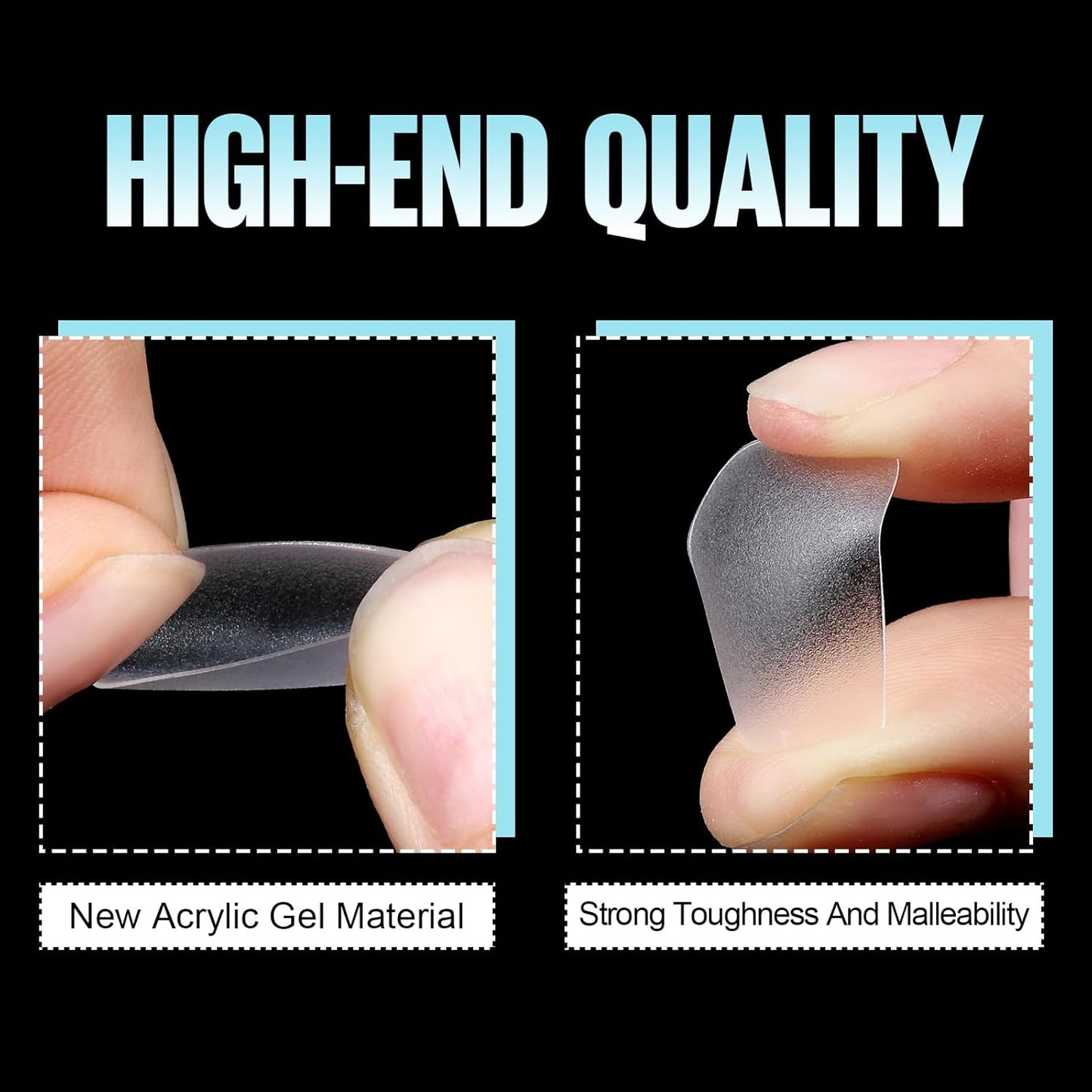 TOMICCA Short Square Gel Nail Tips, 15 Sizes No File Square Tips Full Cover, 360Pcs Soft Fake Acrylic Nails for Home DIY Nail Salon Manicure