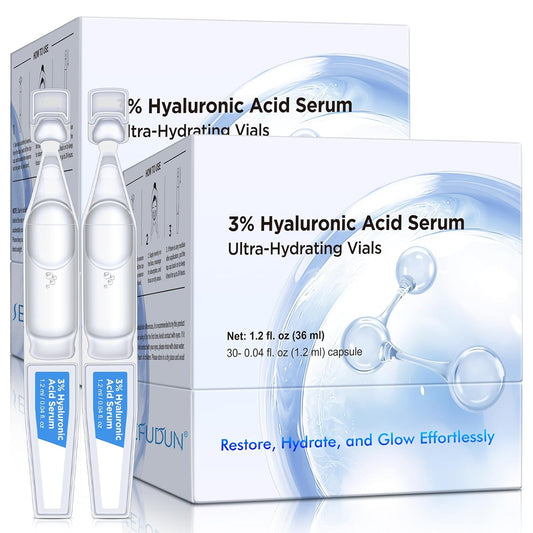 30pcs 3% Hyaluronic Acid Ultra Hydrating Serum, Anti-Aging Serum Intensive Hydration, improves skin texture, minimizes fine lines, improve dryness and dehydration for all skin types