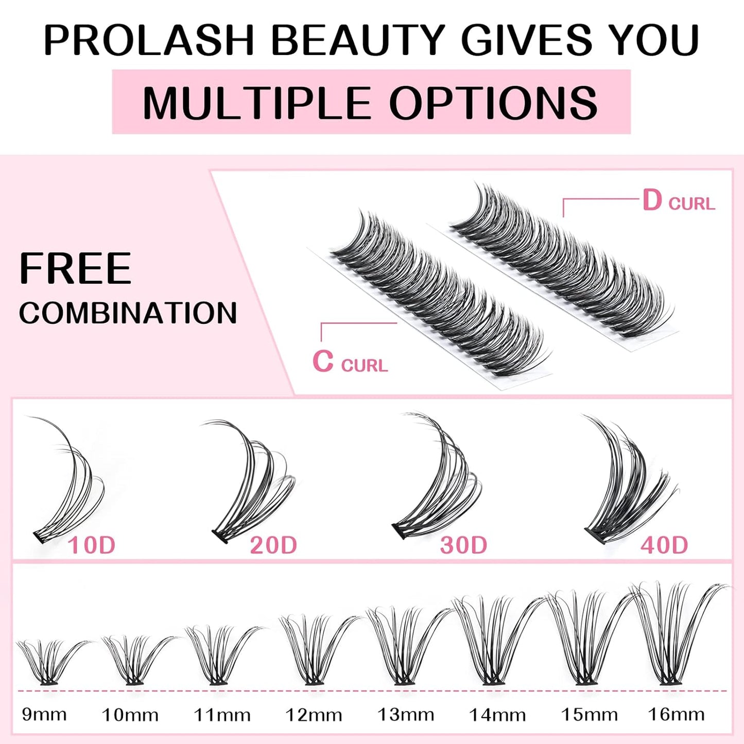 280 Pcs Individual Lashes 30D-C-0.07-10 Cluster Lashes C D Curl Wispy Lashes Bottom Lashes DIY Lashes At Home（30D-C-0.07-10）