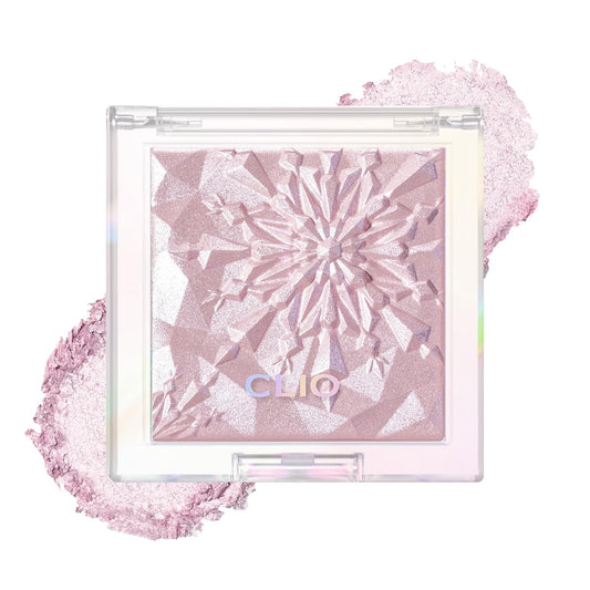 CLIO Prism Highlighter makeup, High Glossy Face Illuminator, Pearl Shimmer Smooth Baked Powder, Glitter Long- Lasting (6 Colors) (06 Violet Ruby, One Size)