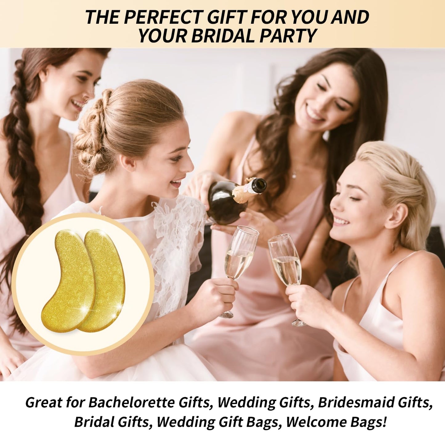 Under Eye Patches - 24K Gold Dermatology Eye Masks for Wrinkles & Puffiness, Enriched with Collagen, Diminish Dark Circles - Anti-Aging, Smooth Fine Line, Nourish Skin - 12 Pairs