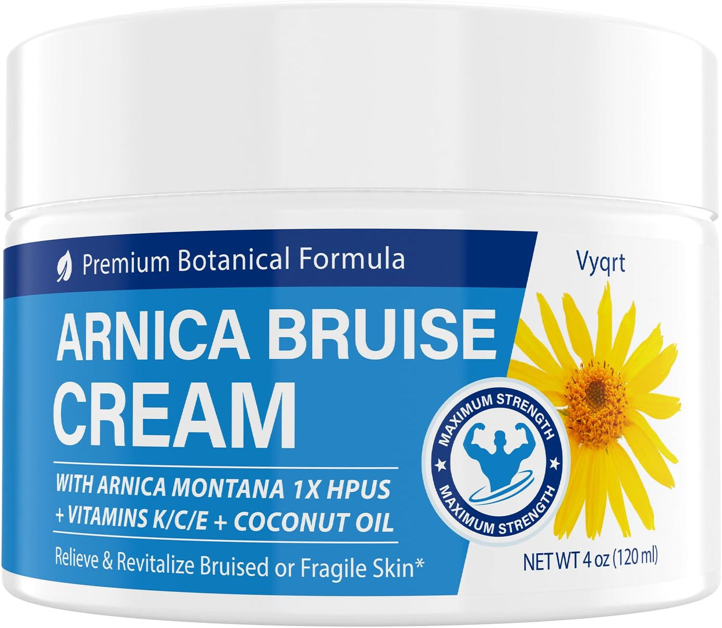Arnica Bruise Cream Extra Strength-Fast Healing for Bruising & Swelling on Thin Skin, Arnica Gel with Vitamins K, C & E for Hydrating, Natural Pain Cream for Face & Body, 4 oz