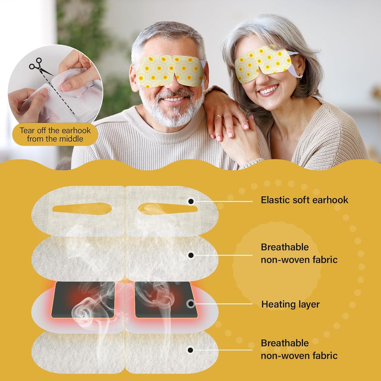 ProCIV 16 Packs Steam Eye Masks for Dry Eyes Heating Eye Mask for Soothing Headache Warm Compress for Eyes Relief Stress, Relief Eye Fatigue SPA Essential Self Heating Moist Sleep Mask