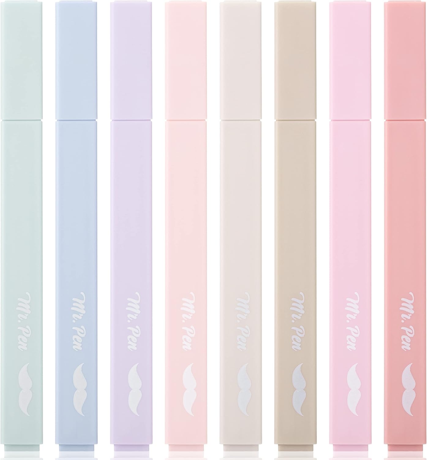 Mr. Pen- Aesthetic Highlighters, 8 Pcs, Chisel Tip, Muted Pastel Color, No Bleed Bible Highlighter Pastel, Highlighters Assorted Colors, Highlighter Set