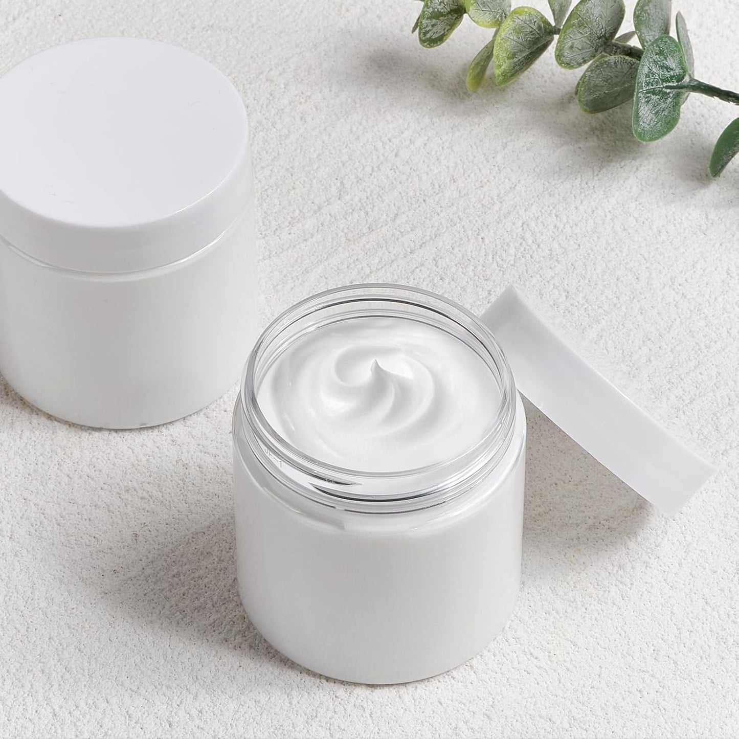 TUZAZO 48 Pack 4 Oz Plastic Container Jars with Lids and Labels BPA Free, Empty Round Clear Cosmetic Containers Plastic Slime Jars for Lotion, Cream, Ointments, Body Butter, Travel Storage (48)