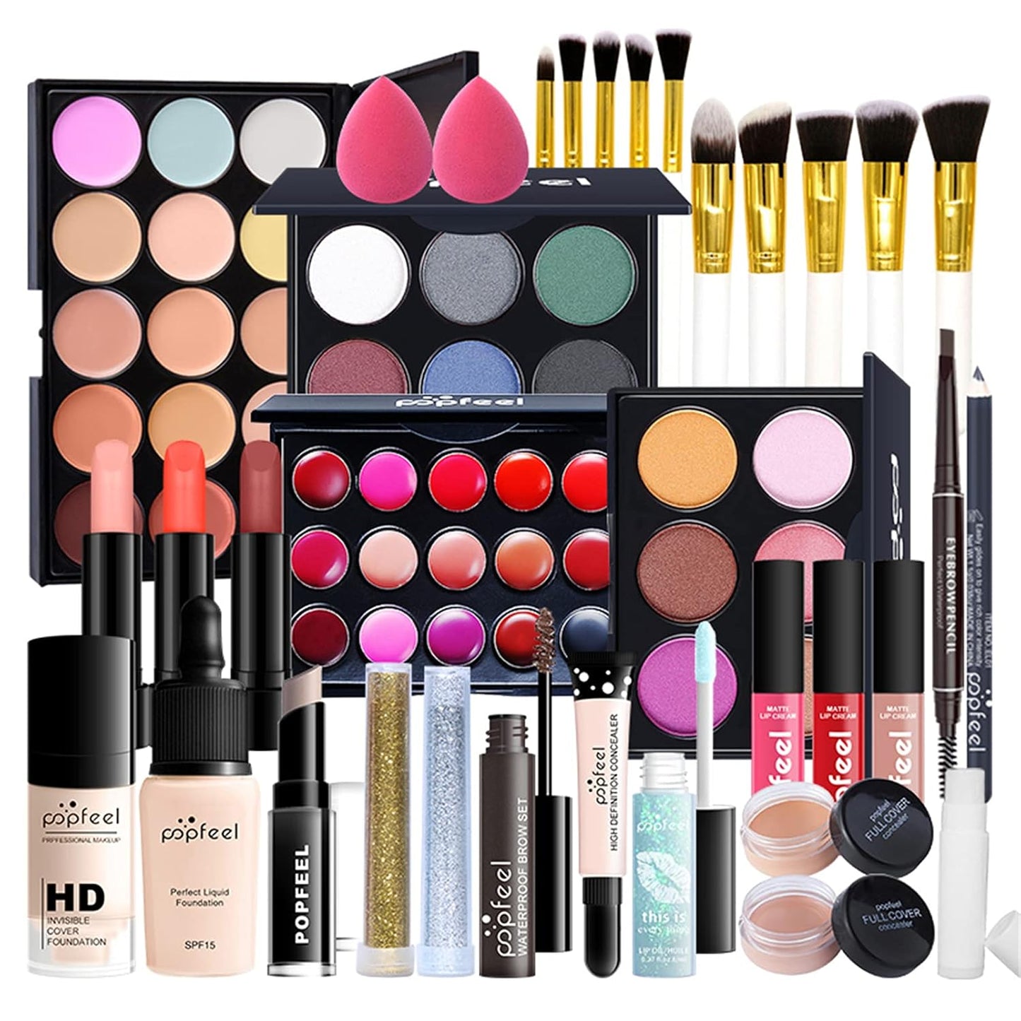 Multi-purpose Makeup Kit All-in-One Makeup Gift Set Colours Mix Eyeshadow Concealer Lip Gloss Pressed Powder and Powder Blusher Cosmetic Makeup Palette Set Kit #094