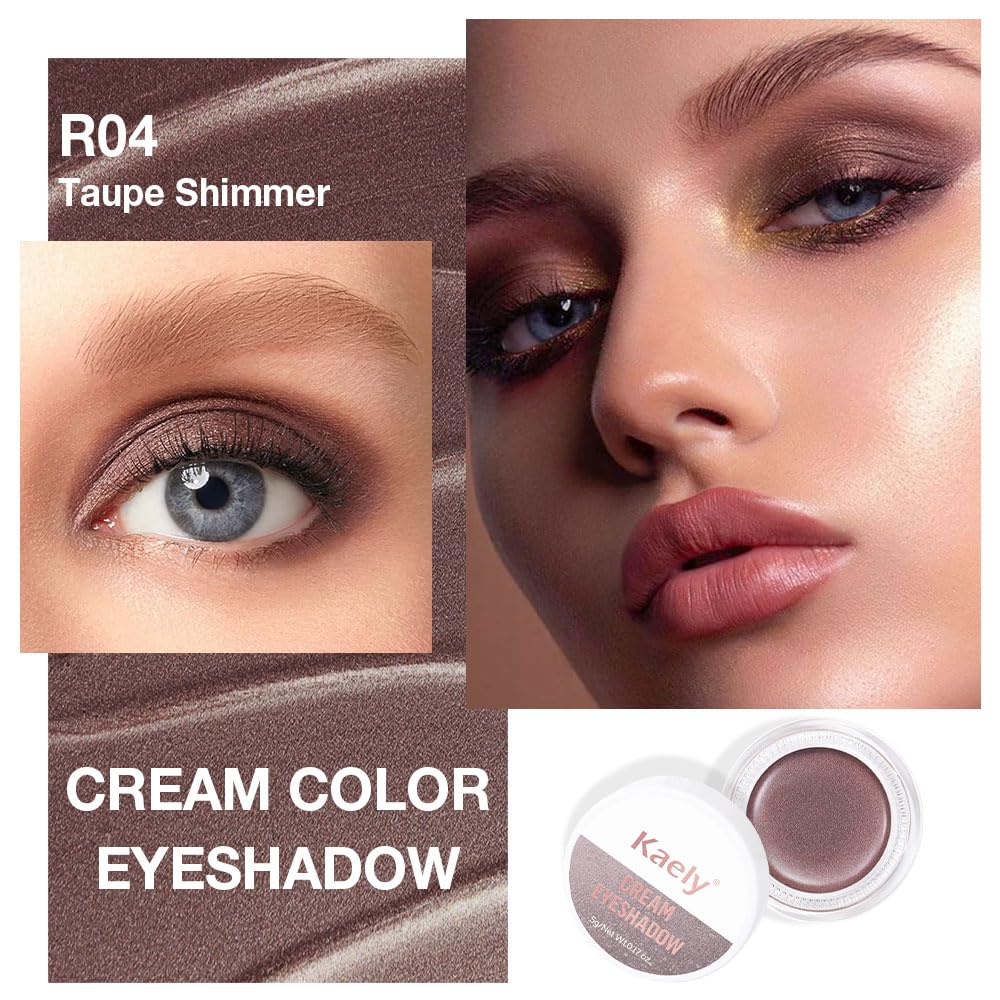Single Cream Eye Shadow,Nude Brown Matte Natural Monochrome Eyeshadow Palette,Waterproof,Long Lasting Naturing-Looking,Vegan & Cruelty-Free,R04