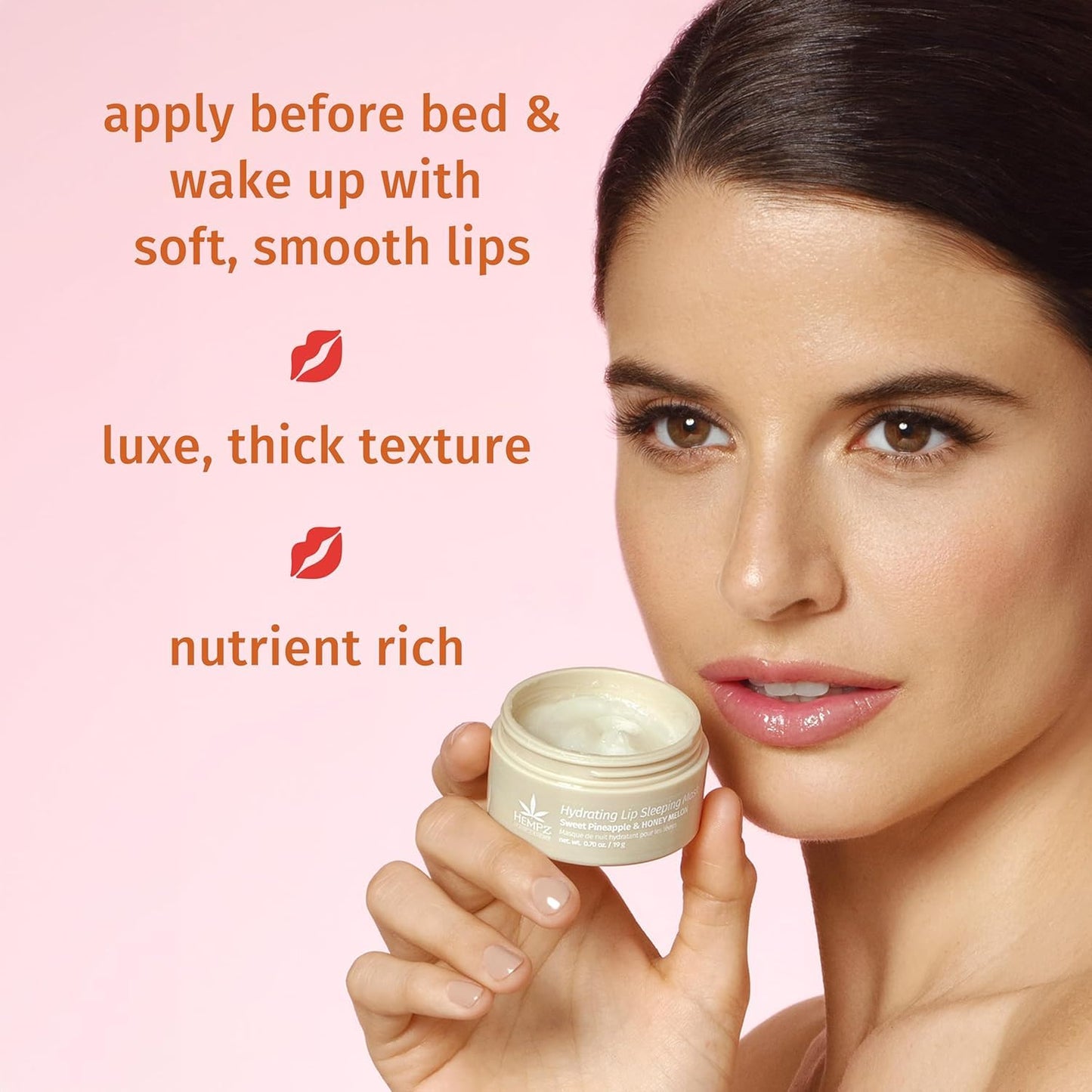 Hempz Hydrating Lip Sleeping Mask - Whipped Vanilla (.70 Oz.) | Overnight Hydrating Lip Balm with Vanilla Lip Butter Balm, Soothing and Hydrating Lip Care for Men or Women, .44oz