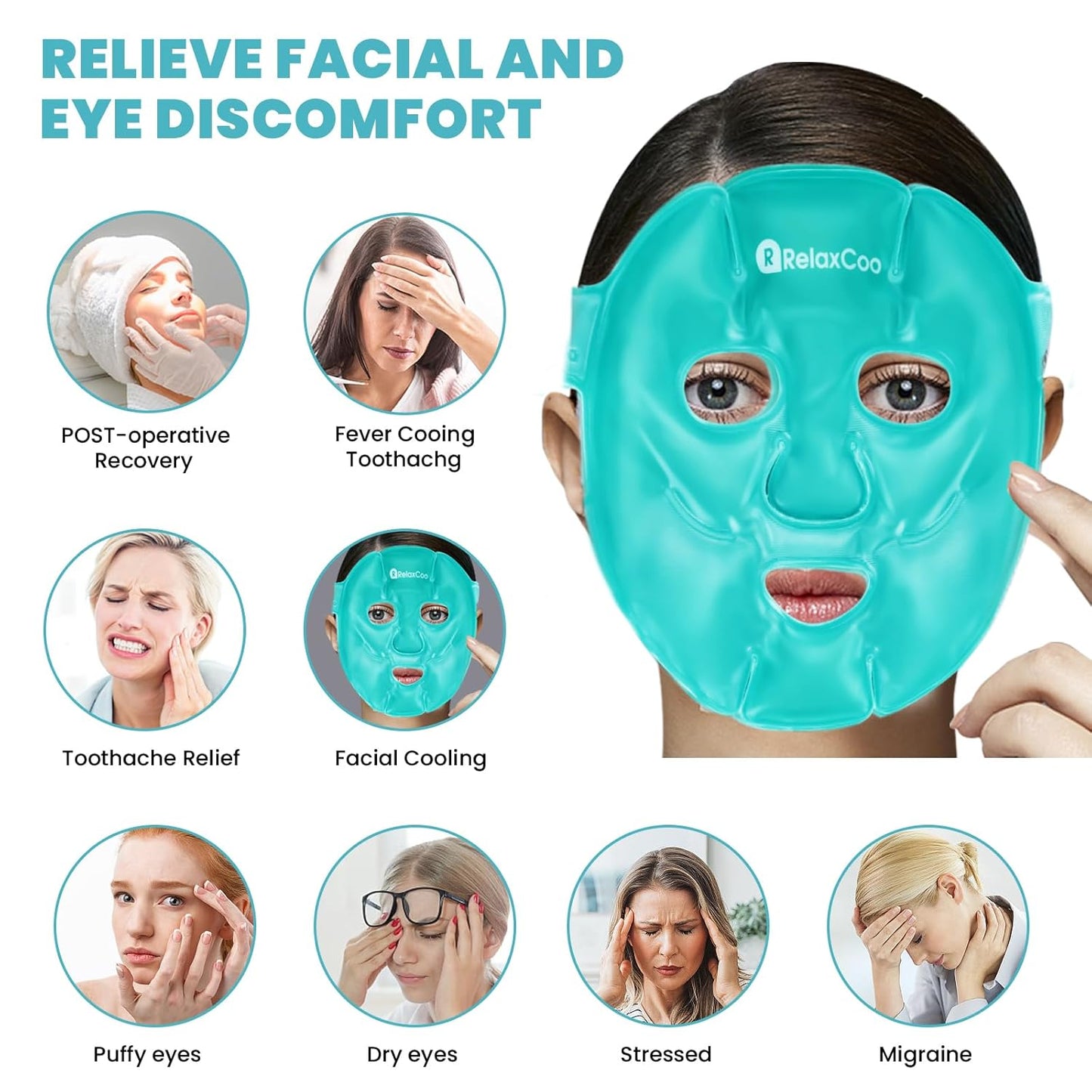 Cold Face Eye Mask Ice Pack Reduce Face Puff,Dark Circles,Gel Hot Cold Compress,Face SPA for Woman Sleep